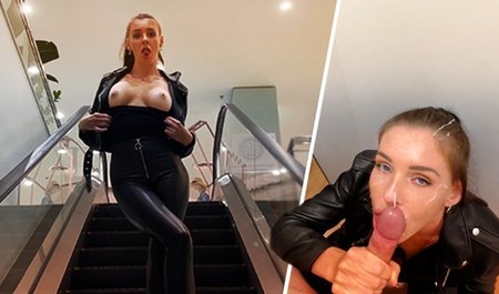 Macocha uczy pasierba seksu w przymierzalni centrum handlowego