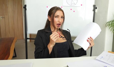 Горячий секс в офисе с бывшей подружкой...